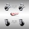 Service Caster 4 Inch SS Glass Filled Nylon Caster Set with Roll Bearings 4 Swivel Lock 2 Brake SCC-SS30S420-GFNR-TLB-BSL-2-BSL-2 - alternate 1
